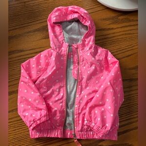 Carter's Pink and White Polka Dot Hooded Rain Jacket